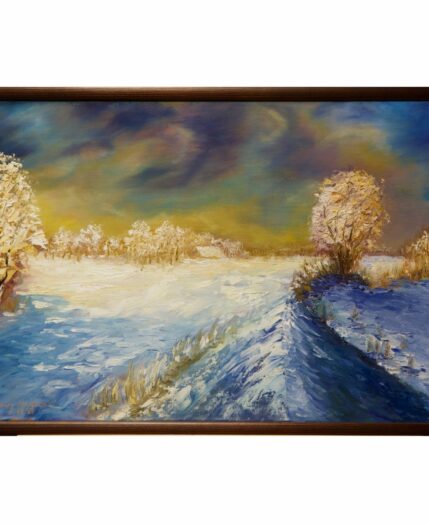 Zimowa impresja - Obraz Olejny 60x40cm.